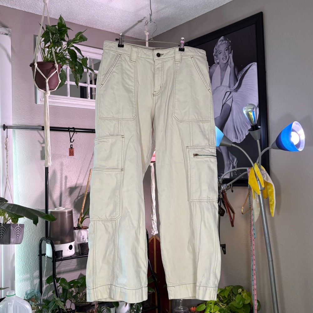 Wild Fable High Rise Cargo Pants Cream Size 12